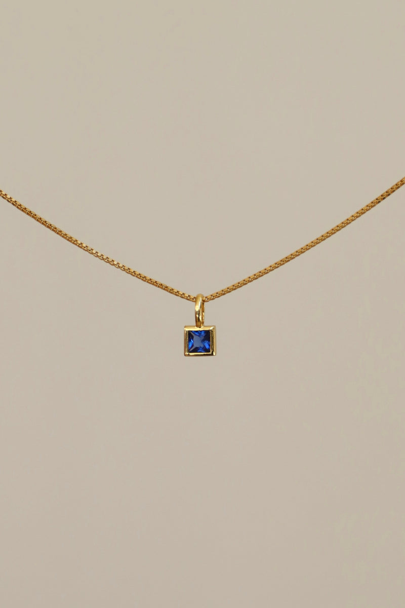 SQUARE BEZEL BIRTHSTONE CHARM