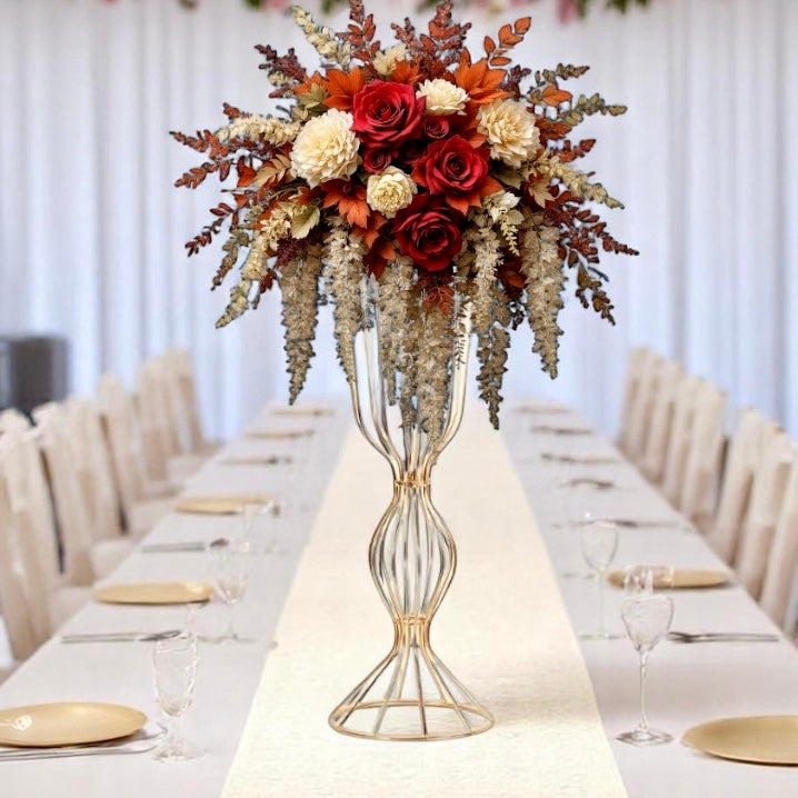 Elyss Wedding Party Table Decor - 23.6” Gold Flower Stand