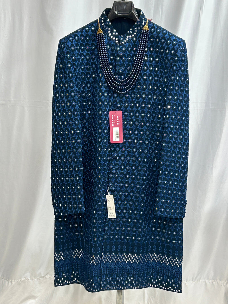 Navy Blue sherwani set/ Mens kurta