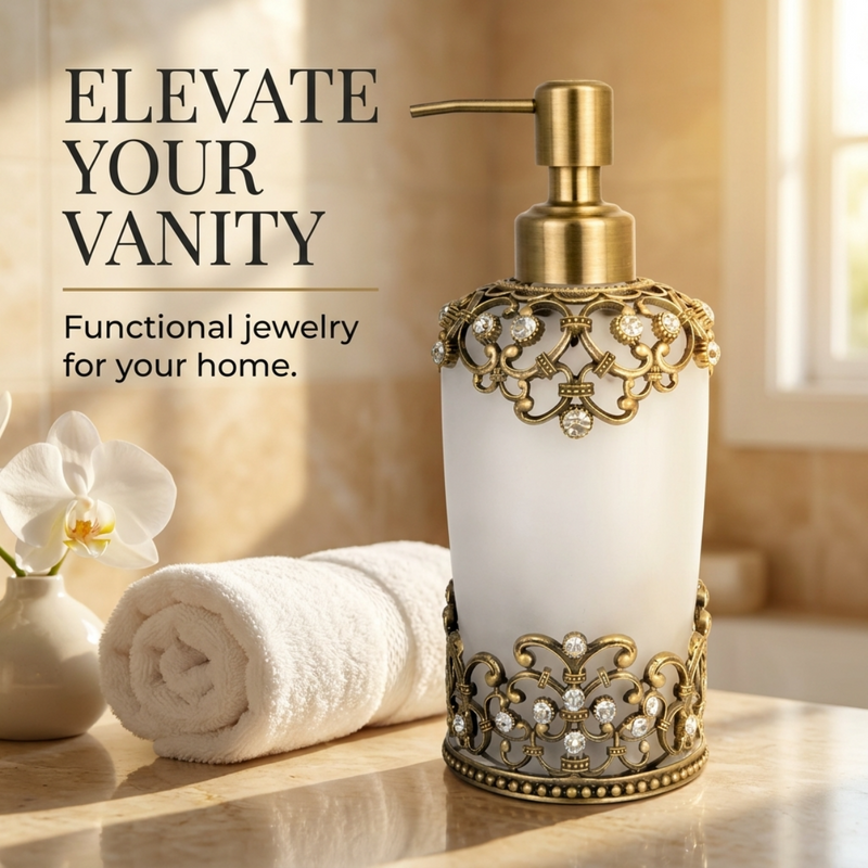 Amara Bliss – Modern Decorative Bathroom Accessory Handmade Soap Dispenser, 9 oz