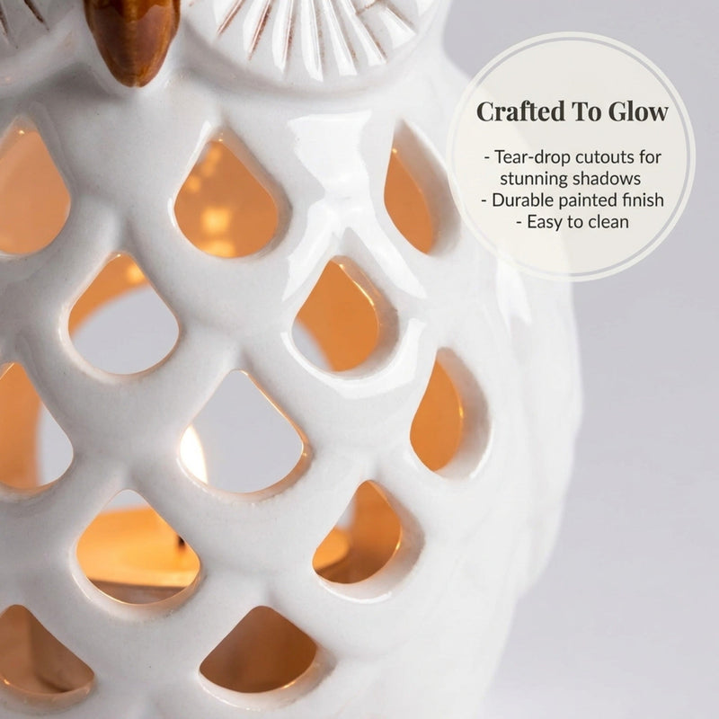 Hampton Lucky Owl Tea Lights and Candle Holders Set of 2