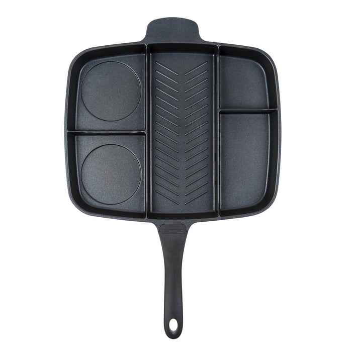 MASTERPAN Nonstick 5-Section Grill & Griddle Skillet, 15" (38cm)