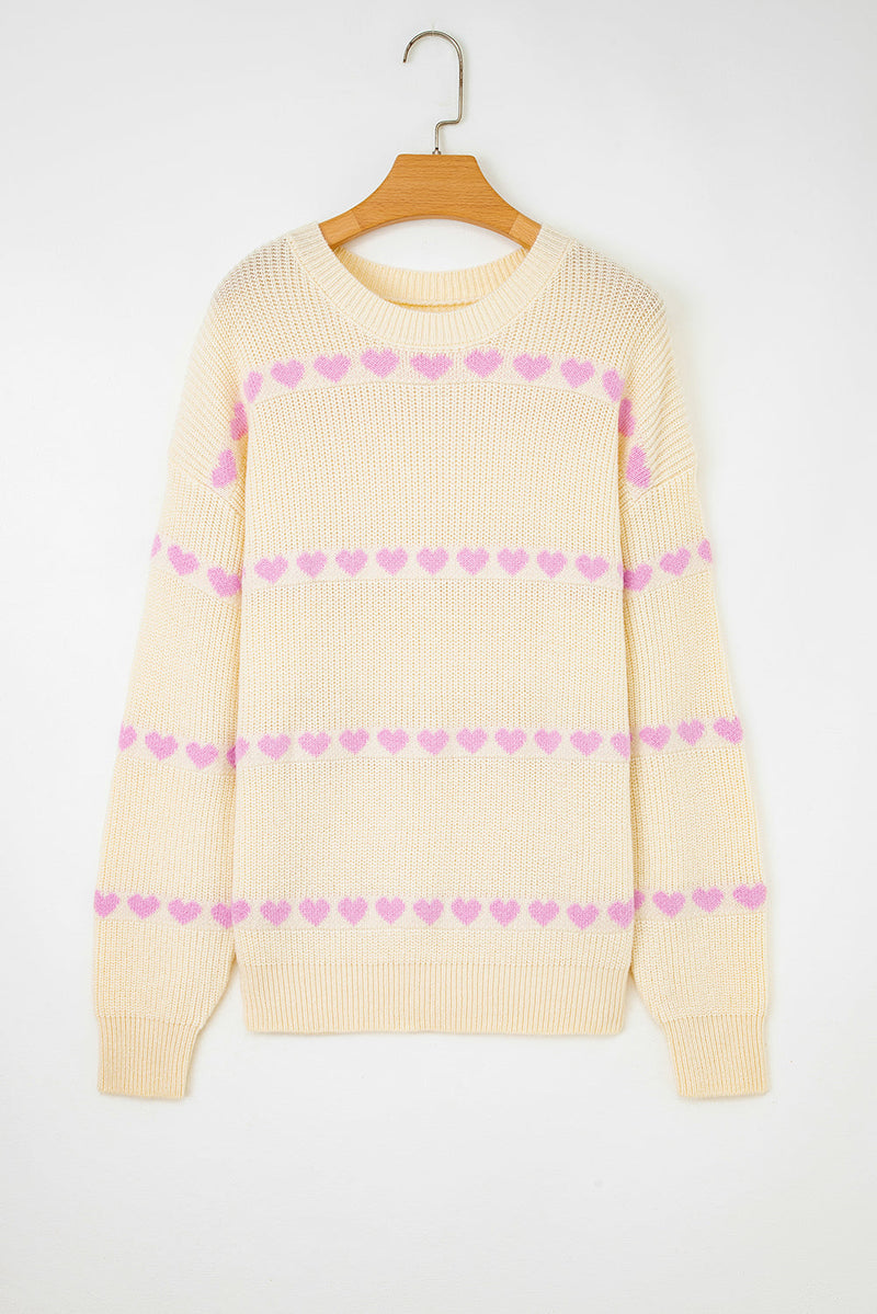 Navy Valentine Ribbed Knit Sweater