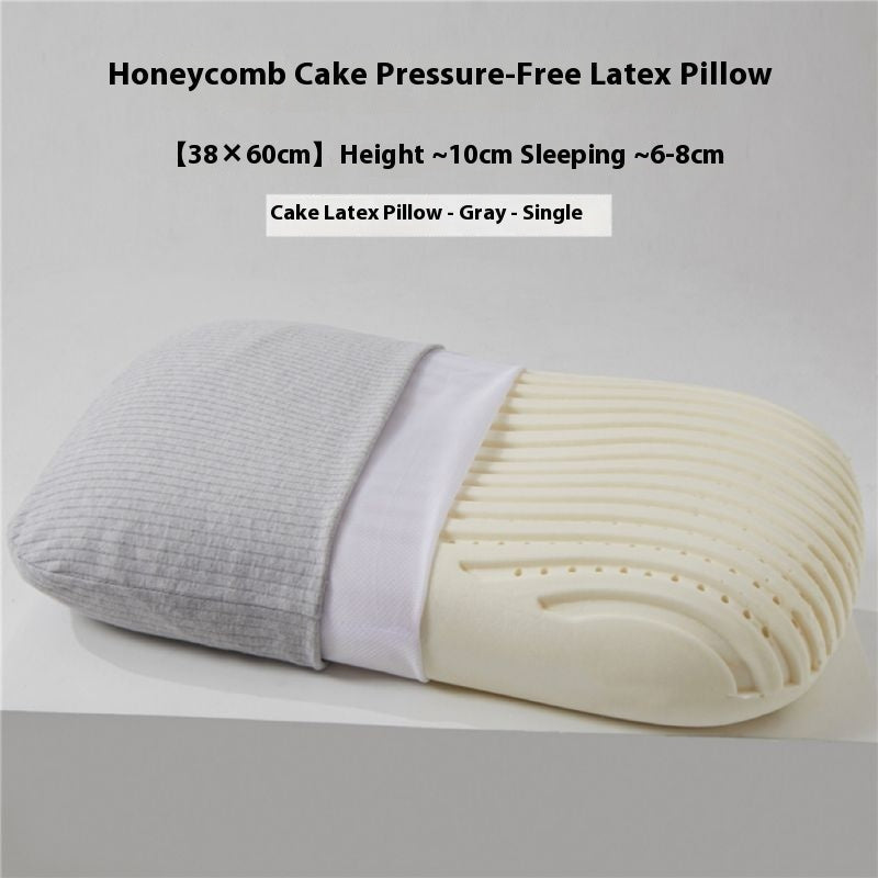 Cake Natural Latex Pillow – Pressure-Free Rebound Neck Support in 3 Colors