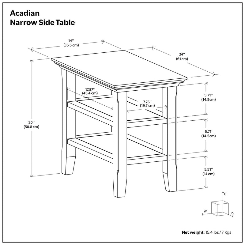 Acadian - Narrow Side Table - Farmhouse Brown