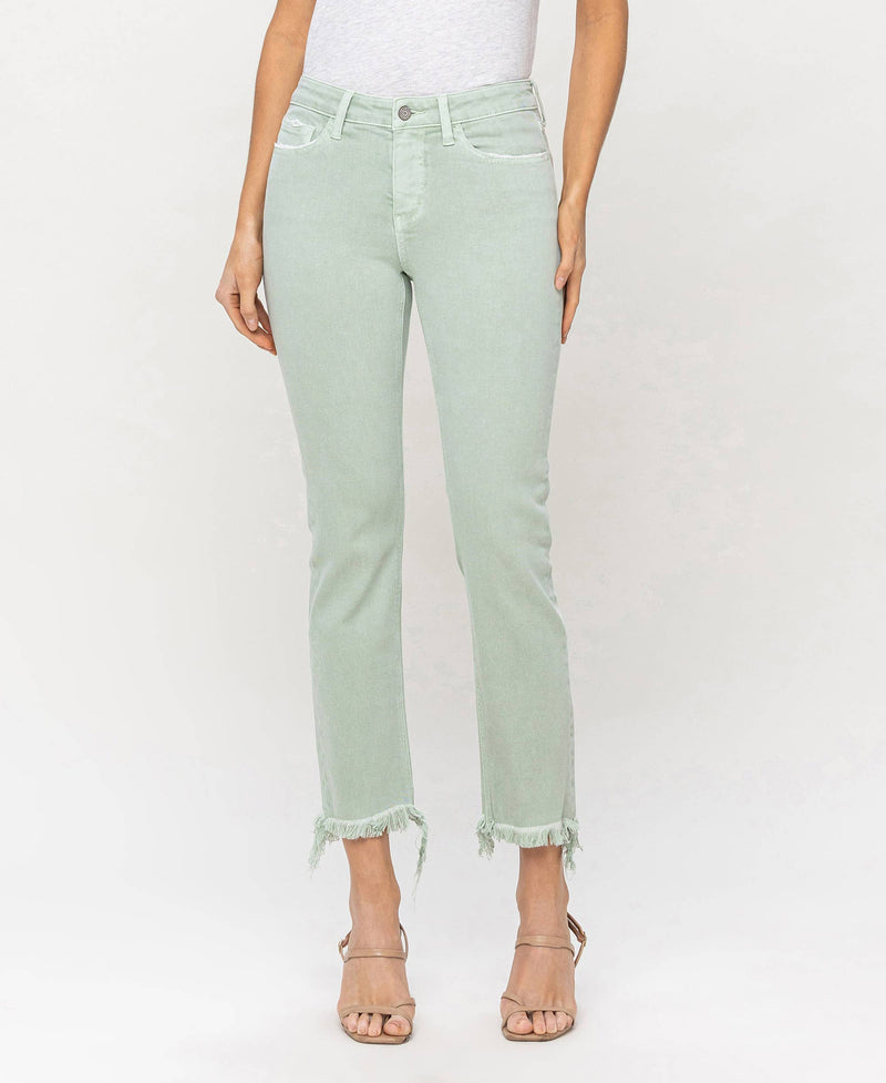 Mid Rise Crop Straight Jean  Veret