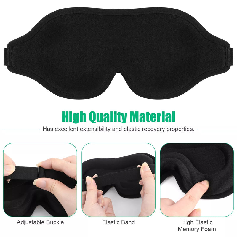 3D Silk Eye Mask – Padded Travel Sleep Mask