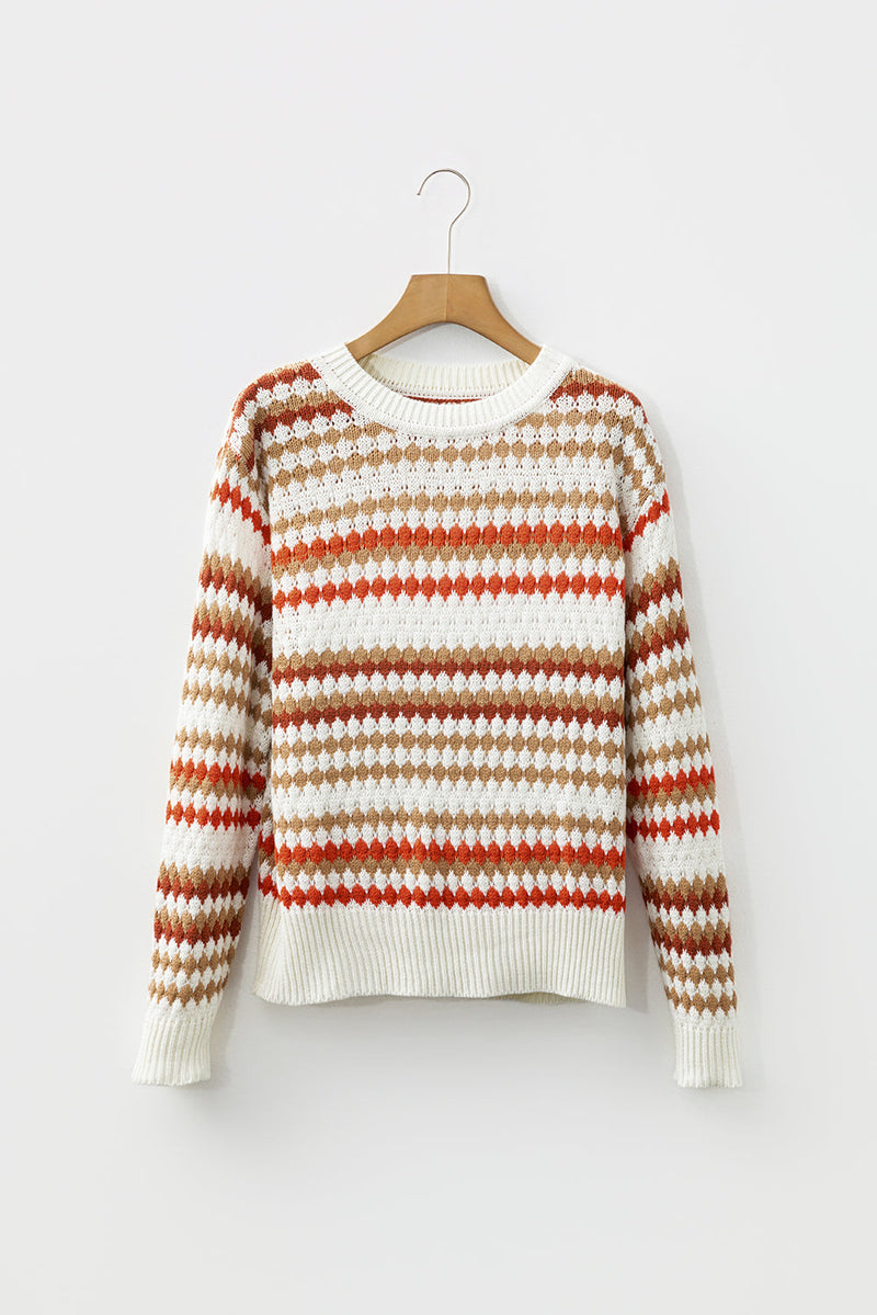 Jimena Patterned Drop Shoulder Sweater