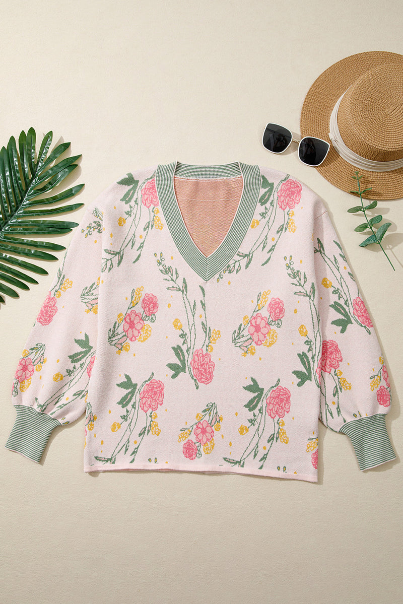 Clarimina Pattern Striped Loose Sweater