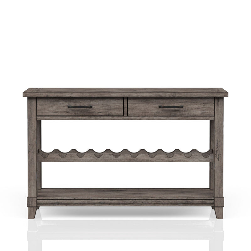 Console Table With Wine Bottle Storage Storage Drawers - Gray