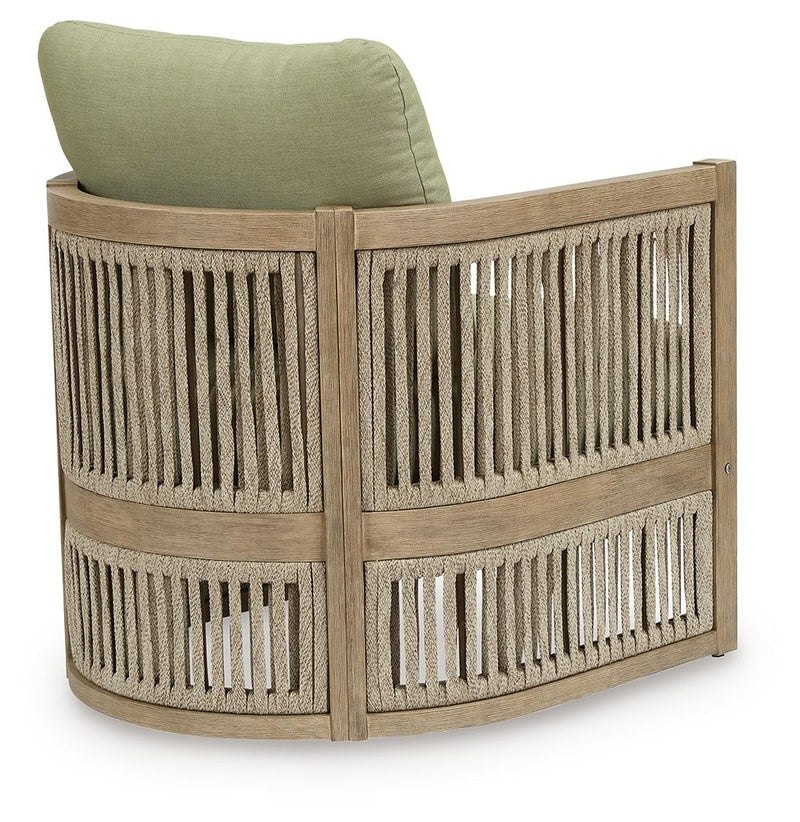Serena Shores - Lounge Chair With Cushion (Set of 2) - Beige / Green
