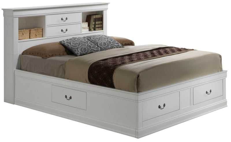 Traditional Style Bookcase Storage Bed