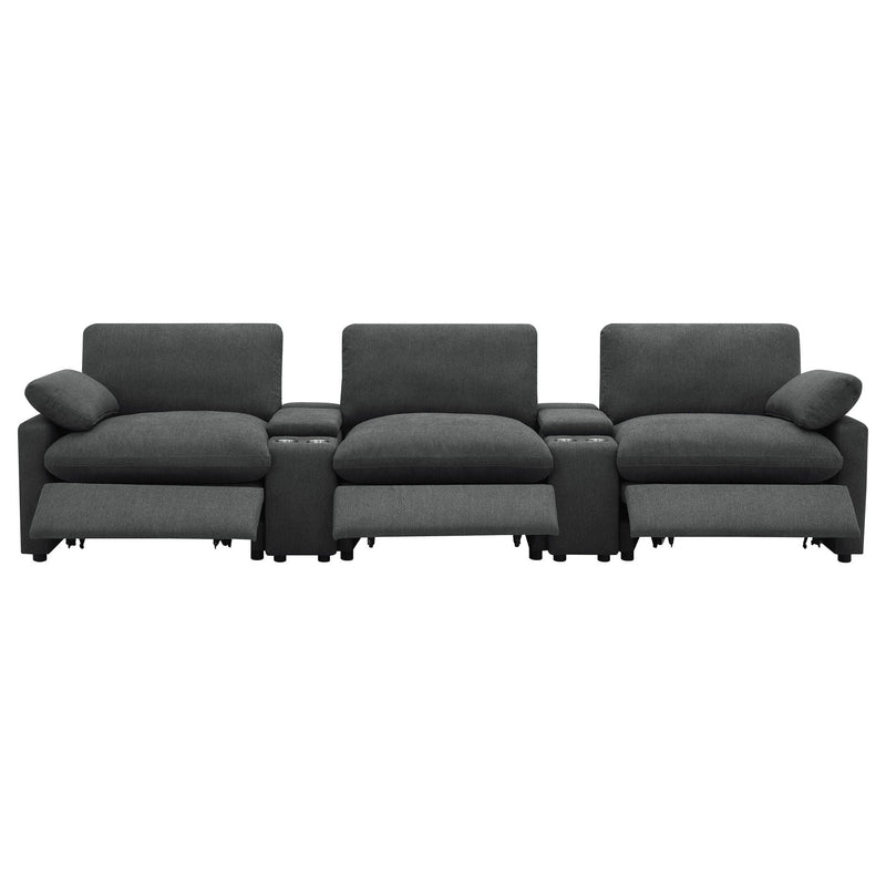 Collins 5-Piece Power Reclining Home Theater Seating Dark Grey