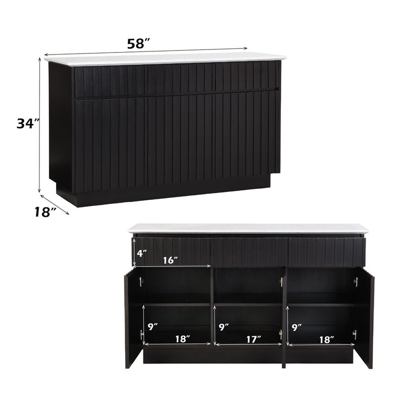 Jaramillo - Server - Engineering Marble Top & Black