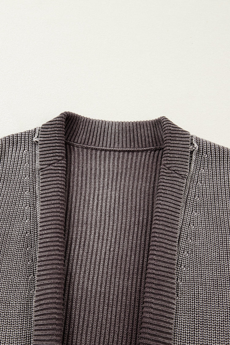 Sunny Patchwork Knit Open Sweater