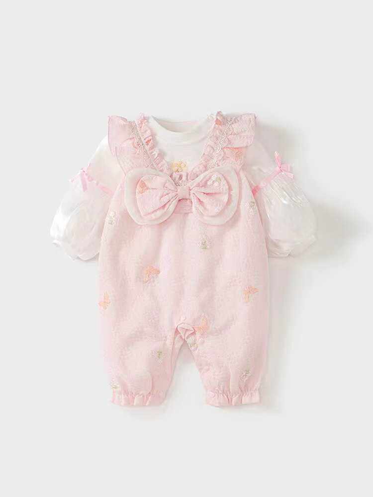 SpringAutumn One-Hundred-Day Romper Set For Baby Girls Full Moon