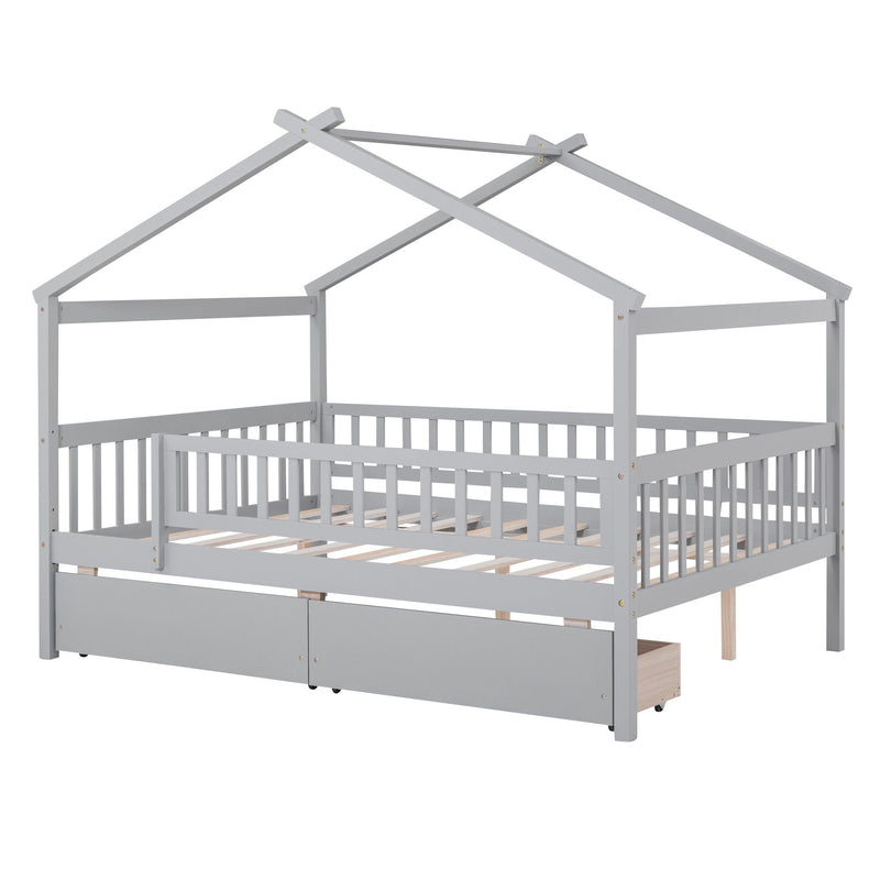 House Bed With 2 Drawers