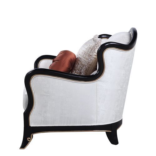 Nurmive - Chair With 2 Pillows - Beige Fabric