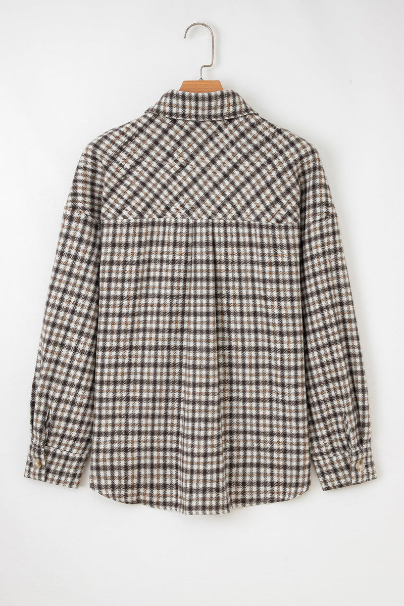 Ava Flap Patchwork Plaid Shacket