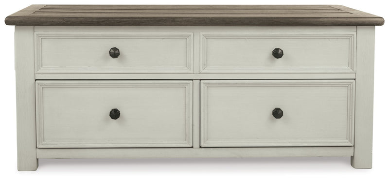 Bolanburg - Lift Top Cocktail Table - White / Brown / Beige