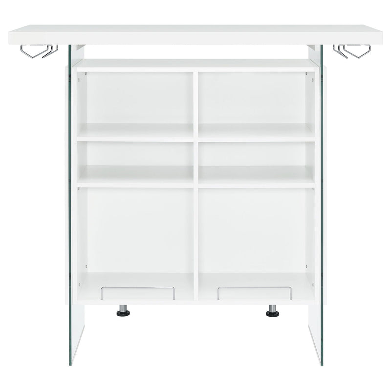 Acosta Freestanding Home Bar Wine Cabinet White High Gloss