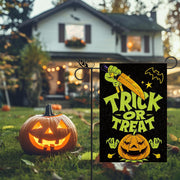 Halloween Garden Flag Trick or Treat Pumpkin Vertical Double Sided Glitter Flag for Holiday Yard Lawn Outdoor Decorations 12.5X18 Inch