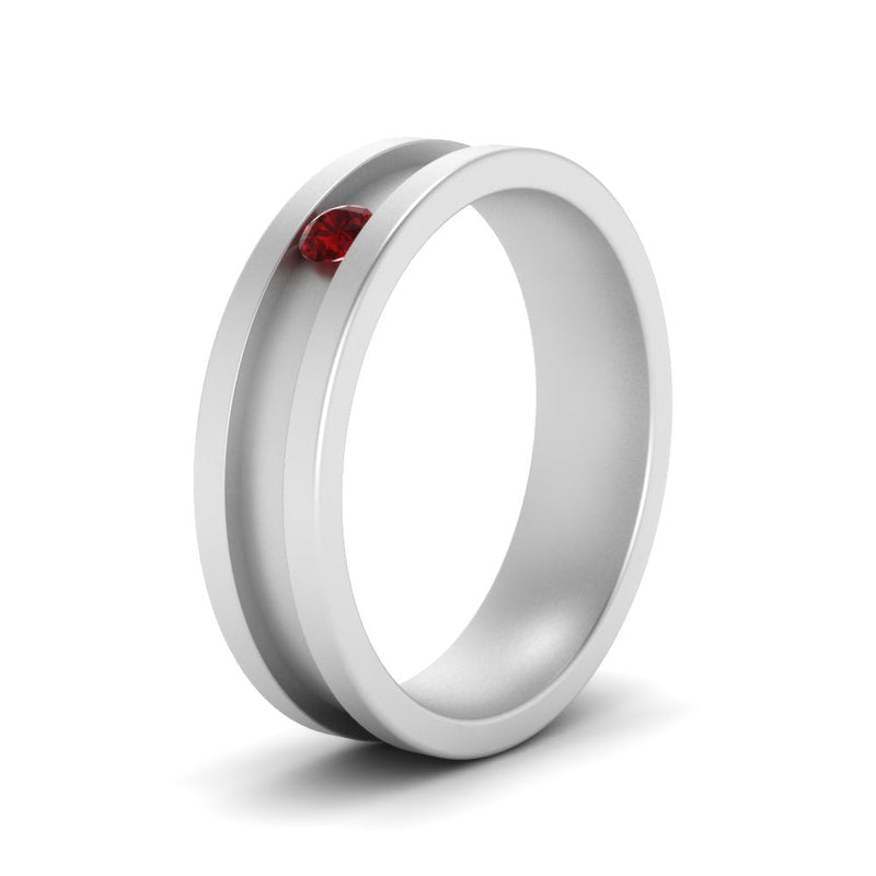 Single Stone Mens Promise Ring