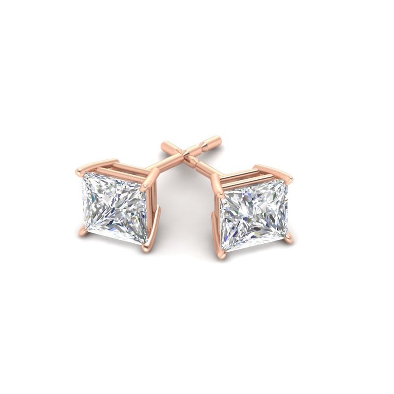Princess-Cut Diamond Solitaire Stud Earrings (1 - 10ct | GIA & IGI Certified)