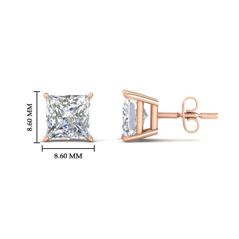 Princess-Cut Diamond Solitaire Stud Earrings (1 - 10ct | GIA & IGI Certified)