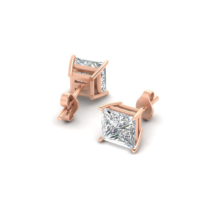 Princess-Cut Diamond Solitaire Stud Earrings (1 - 10ct | GIA & IGI Certified)