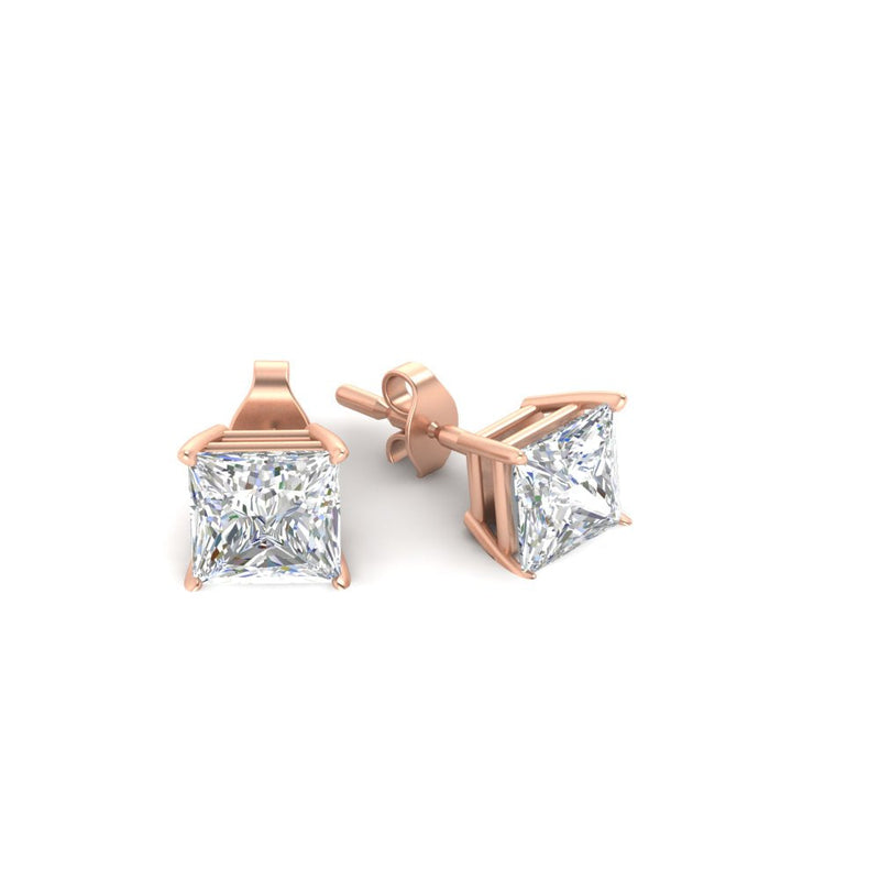 Princess-Cut Diamond Solitaire Stud Earrings (1 - 10ct | GIA & IGI Certified)