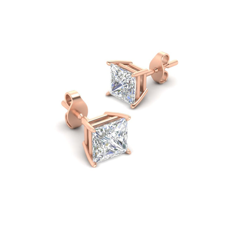 Princess-Cut Diamond Solitaire Stud Earrings (1 - 10ct | GIA & IGI Certified)