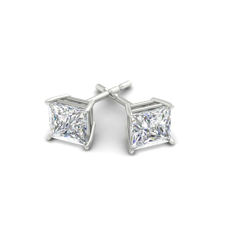 Princess-Cut Diamond Solitaire Stud Earrings (1 - 10ct | GIA & IGI Certified)