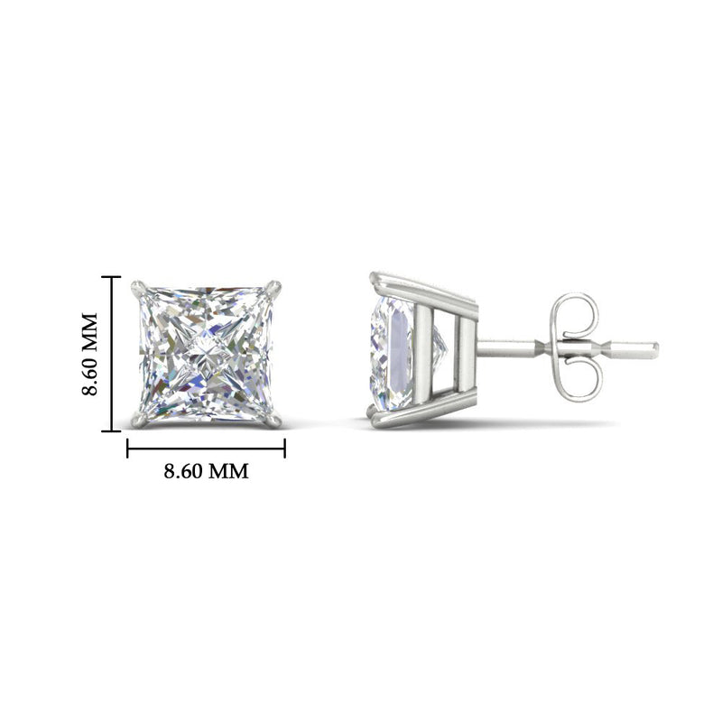 Princess-Cut Diamond Solitaire Stud Earrings (1 - 10ct | GIA & IGI Certified)