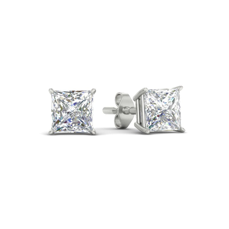 Princess-Cut Diamond Solitaire Stud Earrings (1 - 10ct | GIA & IGI Certified)