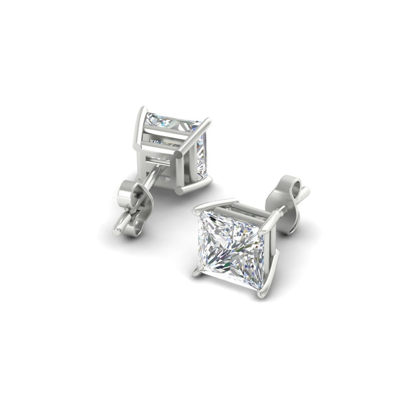 Princess-Cut Diamond Solitaire Stud Earrings (1 - 10ct | GIA & IGI Certified)