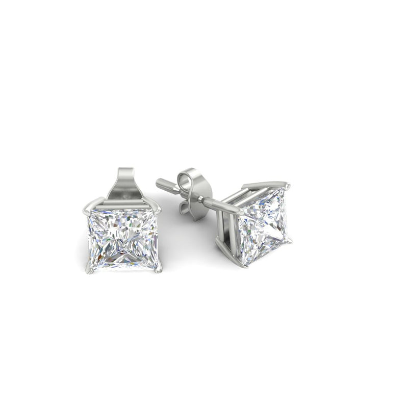 Princess-Cut Diamond Solitaire Stud Earrings (1 - 10ct | GIA & IGI Certified)