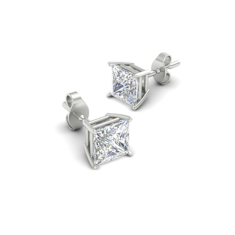 Princess-Cut Diamond Solitaire Stud Earrings (1 - 10ct | GIA & IGI Certified)