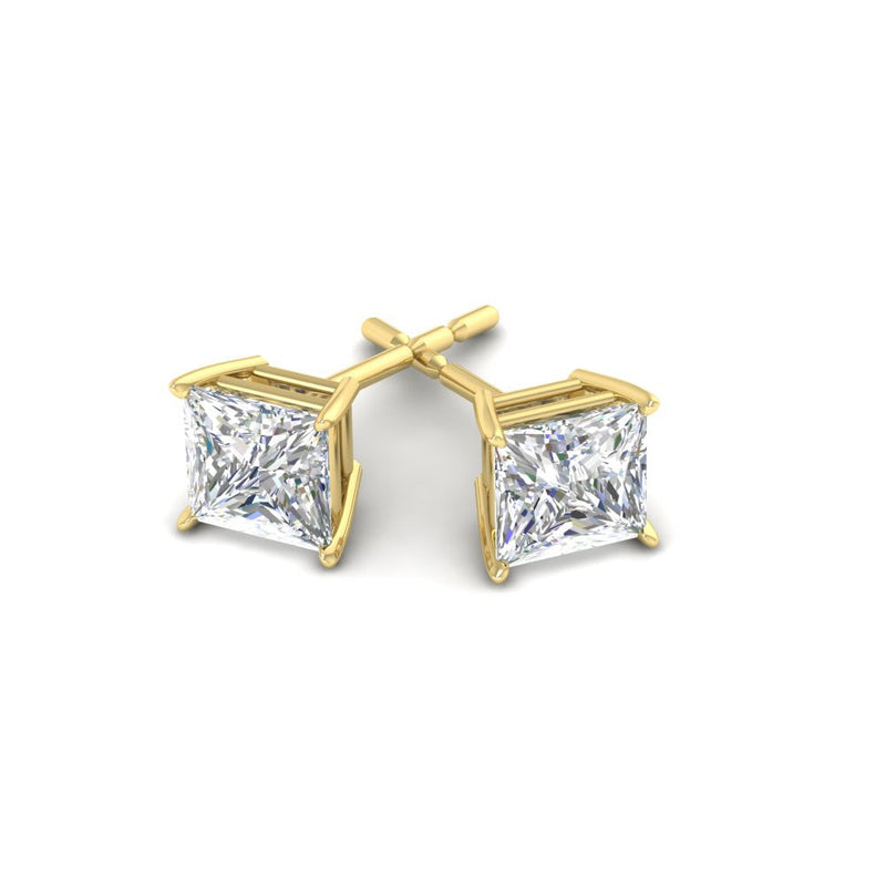 Princess-Cut Diamond Solitaire Stud Earrings (1 - 10ct | GIA & IGI Certified)