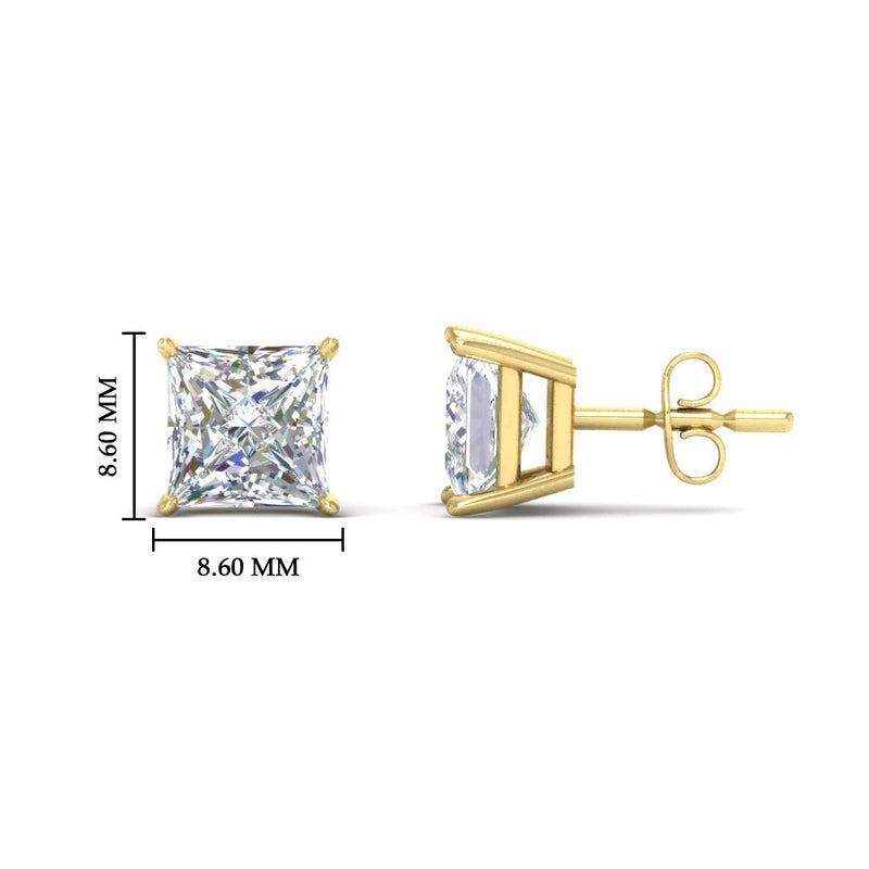 Princess-Cut Diamond Solitaire Stud Earrings (1 - 10ct | GIA & IGI Certified)