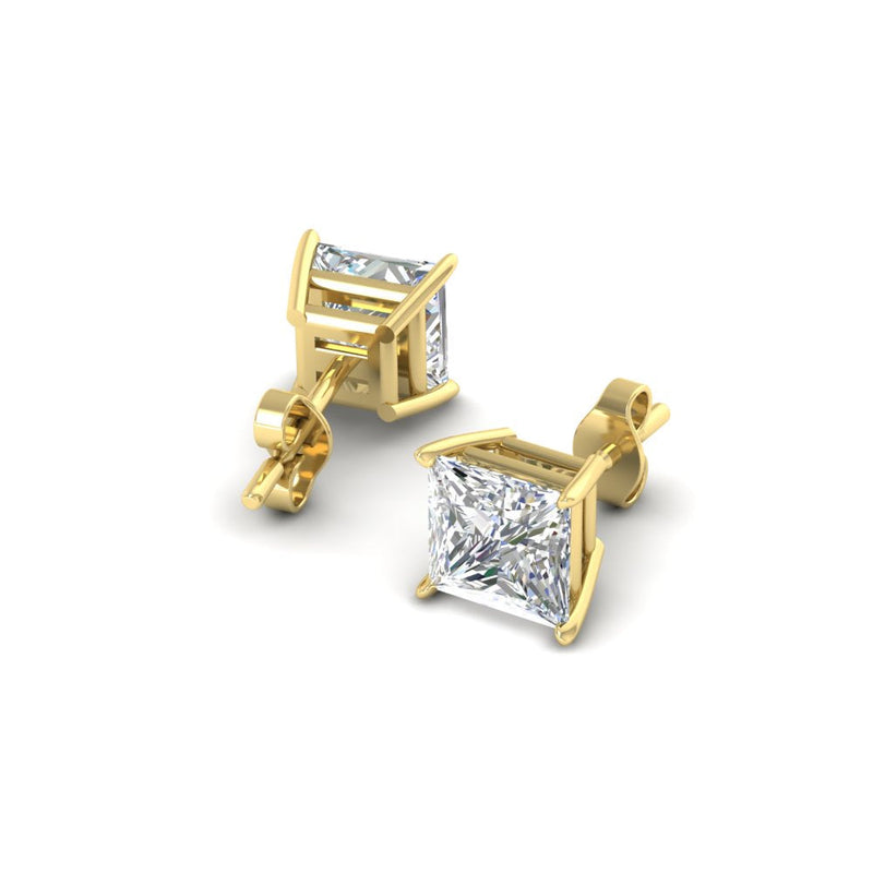 Princess-Cut Diamond Solitaire Stud Earrings (1 - 10ct | GIA & IGI Certified)