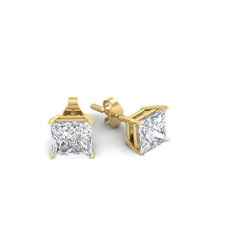 Princess-Cut Diamond Solitaire Stud Earrings (1 - 10ct | GIA & IGI Certified)