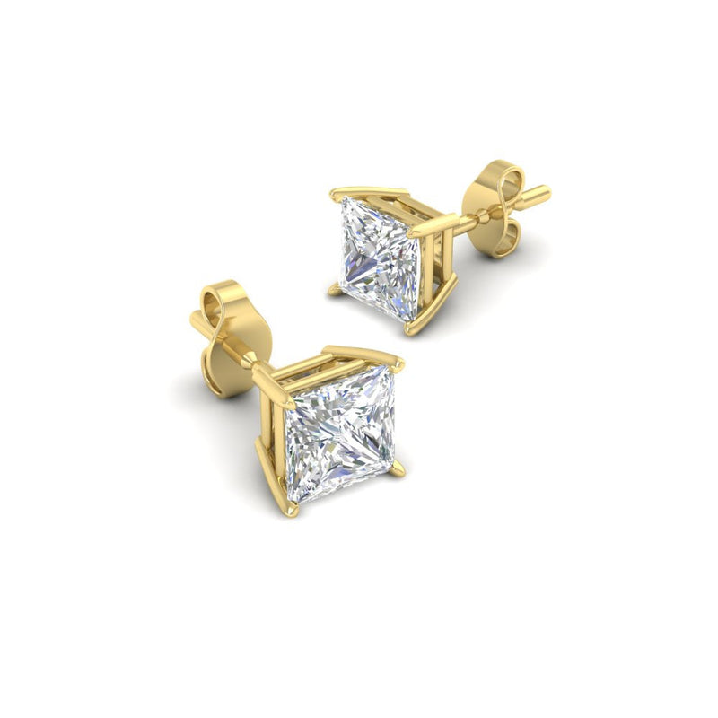 Princess-Cut Diamond Solitaire Stud Earrings (1 - 10ct | GIA & IGI Certified)