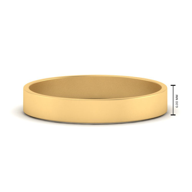 5 mm Flat Gold Wedding Band