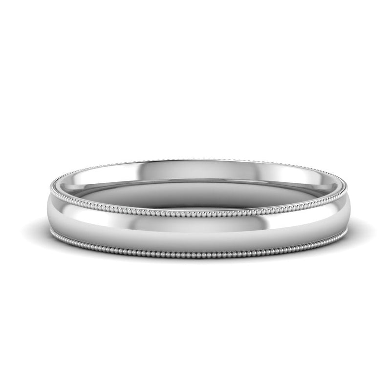 4 mm Comfort Fit Wedding Band Milgrain Edge