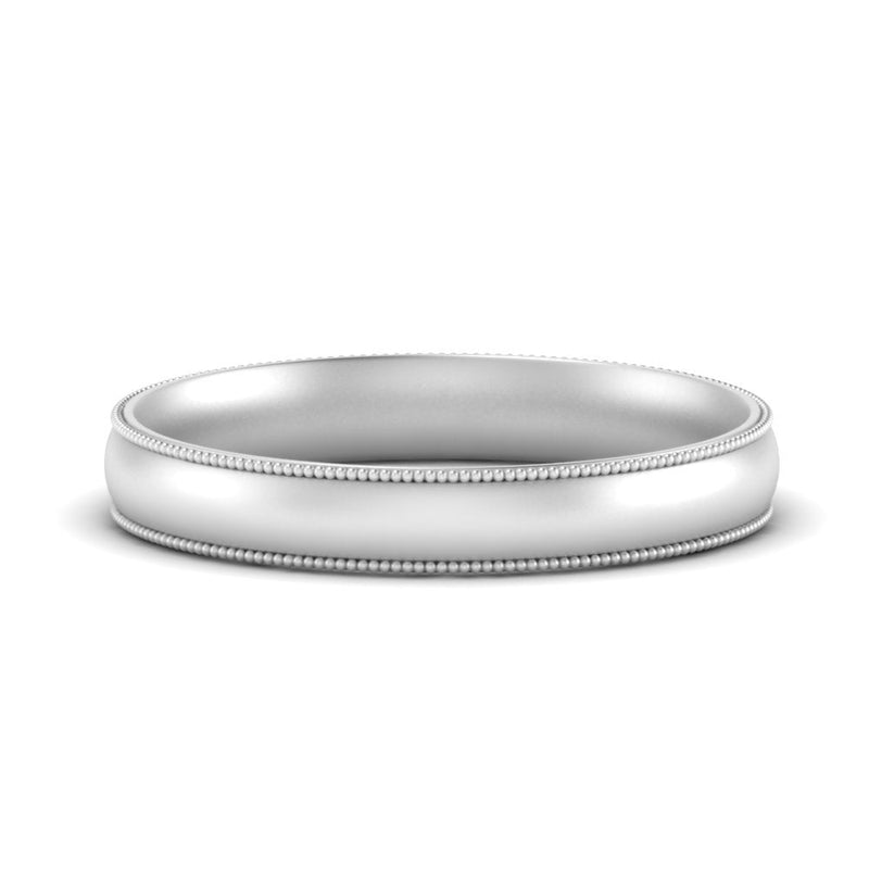 4 mm Milgrain Comfort Fit Mens Wedding Band