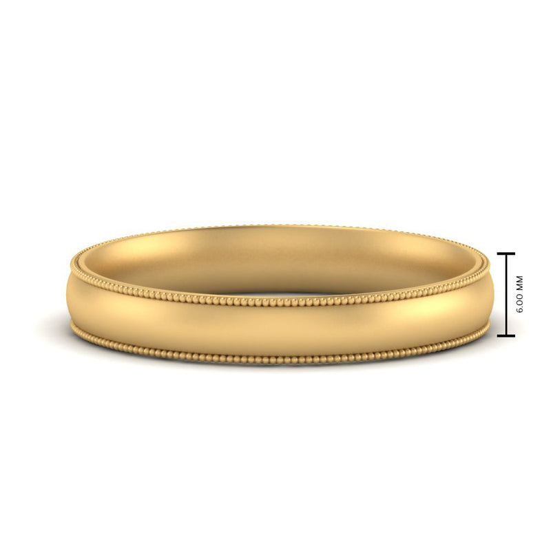 4 mm Milgrain Comfort Fit Mens Wedding Band
