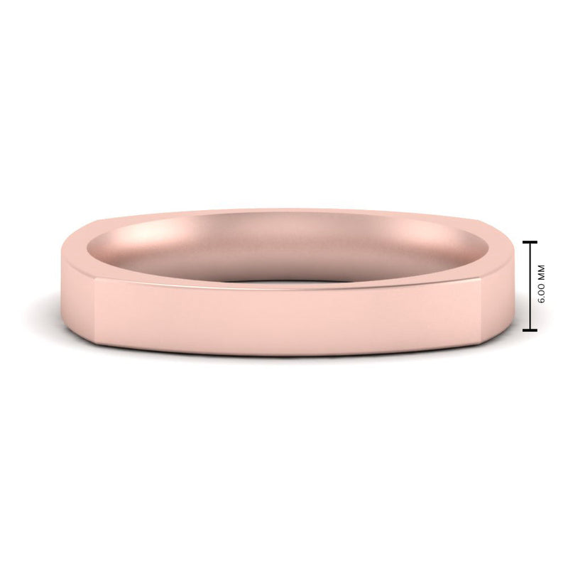 Square Comfort Fit Mens Wedding Band