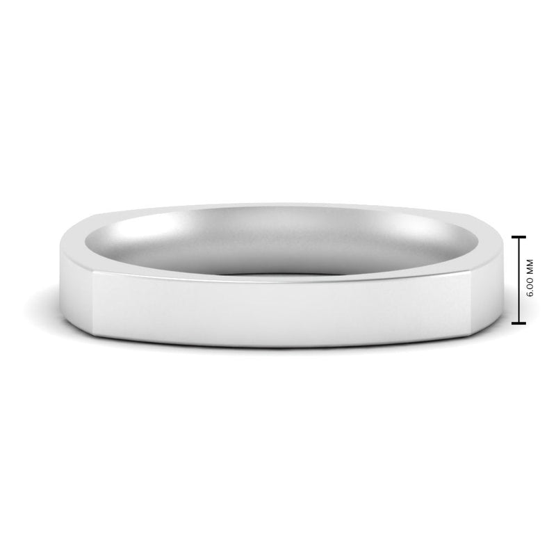 Square Comfort Fit Mens Wedding Band