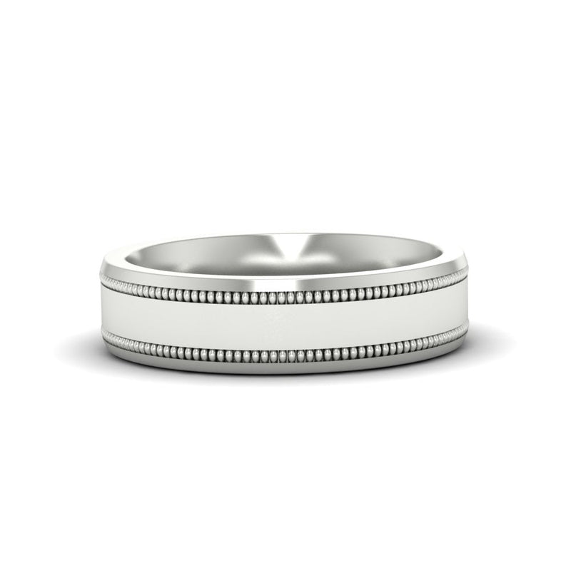 5 mm Mens Band Double Milgrain